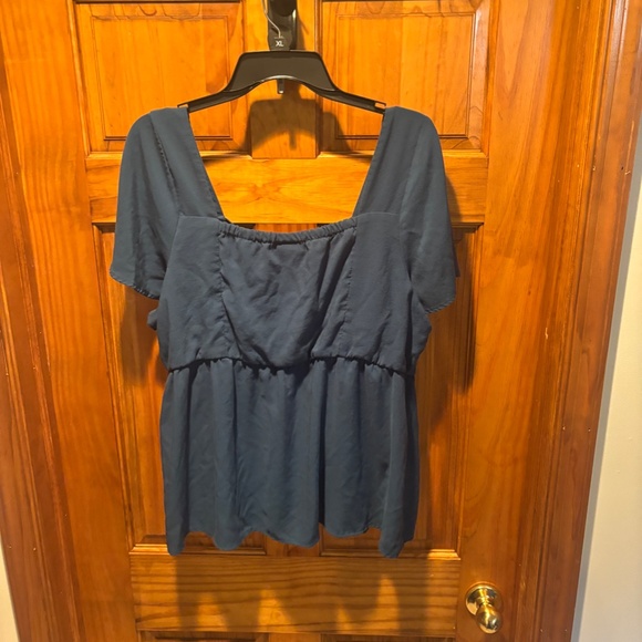 Torrid Babydoll Lace Up Top in Legion Blue Size 1 - Picture 3 of 6